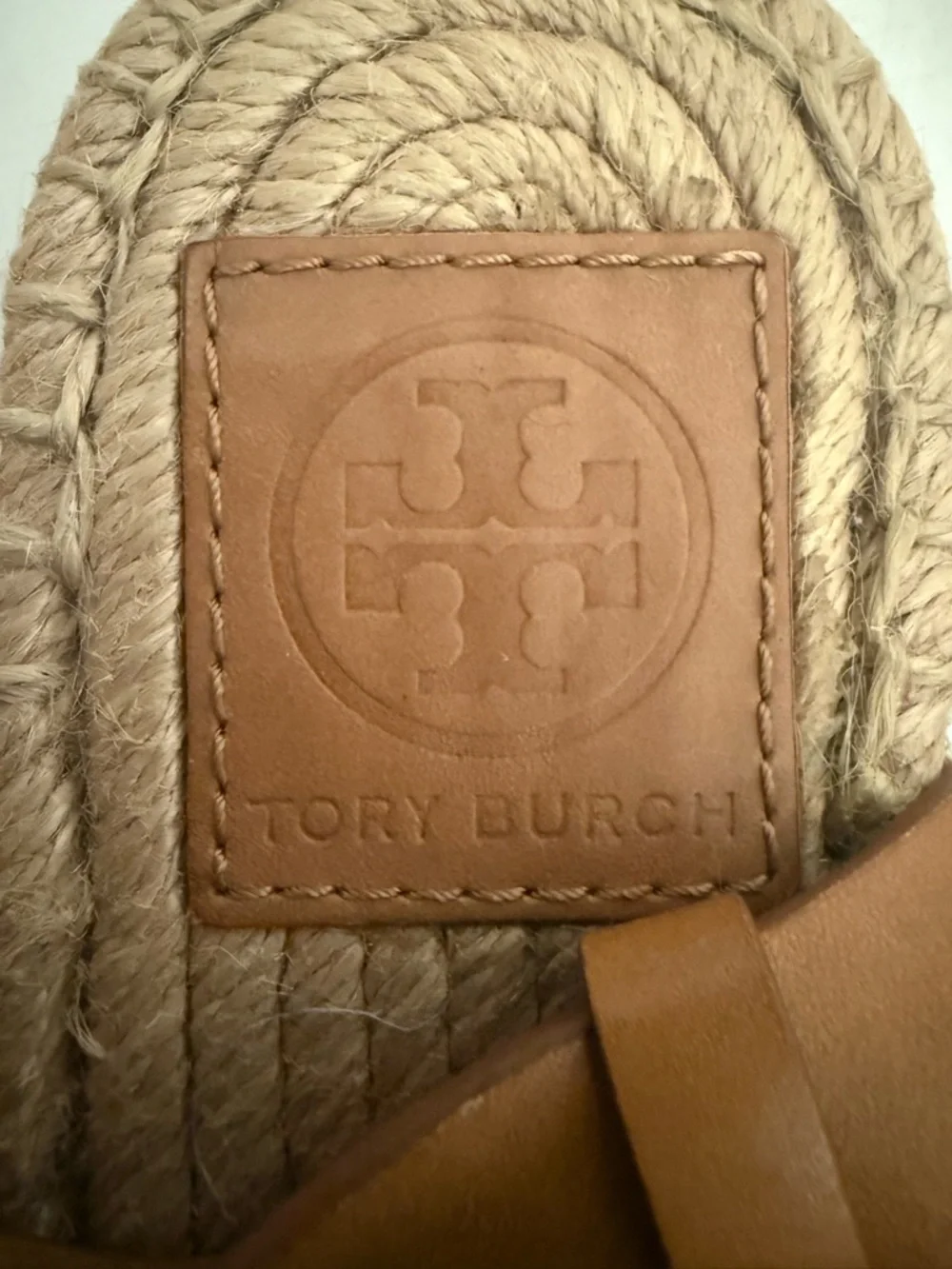 TORY BURCH Elastic Awning Stripe Espadrille Sandal Green Ivory Brown Size 6.5